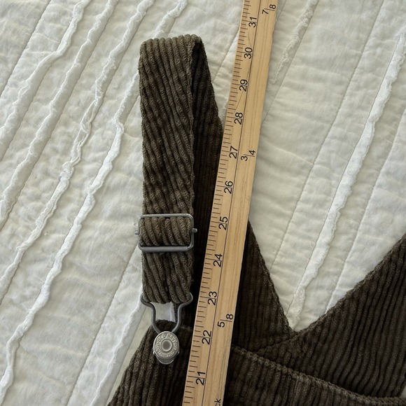 Old Navy corduroy slouchy straight workwear overalls Women 12 Arboretum - Picture 6 of 11